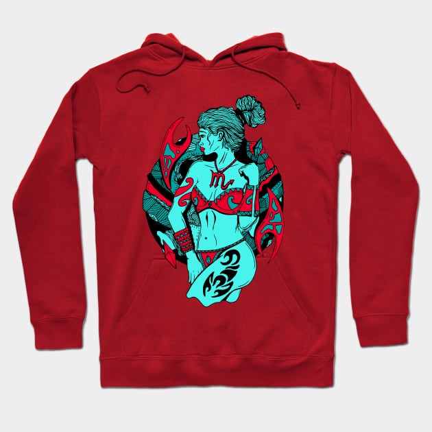 Turqred Scorpio Beauty Hoodie by kenallouis